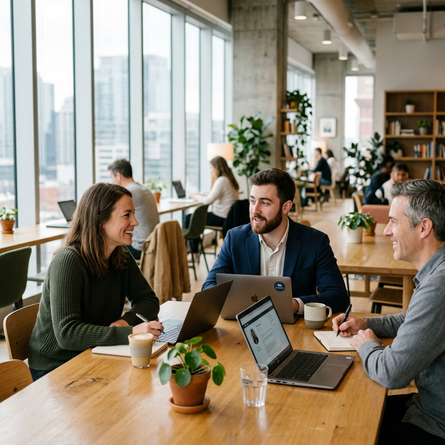 Calm workspace illustrating collaborative recruiting